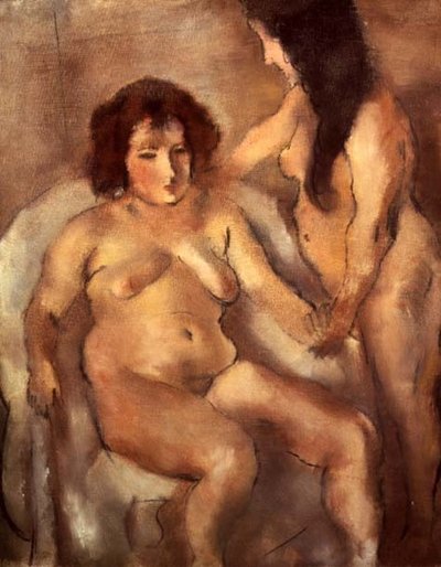 Two Nude Women (The Bordello) c.1919 (olja på duk) av Jules Pascin