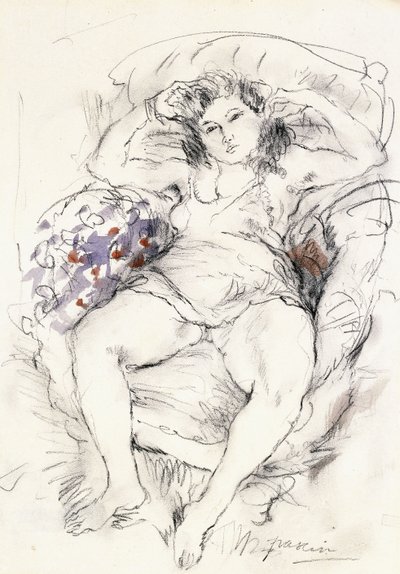 Kvinna i en stol, 1925-1926 av Jules Pascin