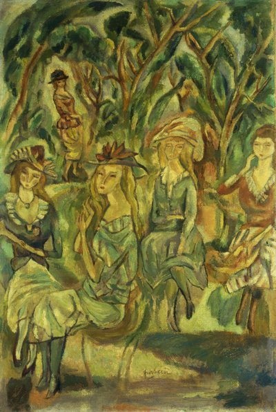 Kvinnor i parken; Kvinnor i parken, 1917 av Jules Pascin