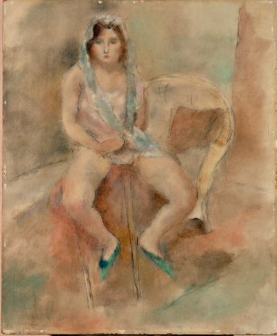 Ung kvinna, sittande av Jules Pascin