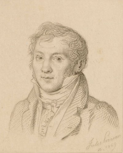 Porträtt av violinisten och kompositören Louis-Luc Loiseau de Persuis 1769-1819, 1849. av Jules Porreau