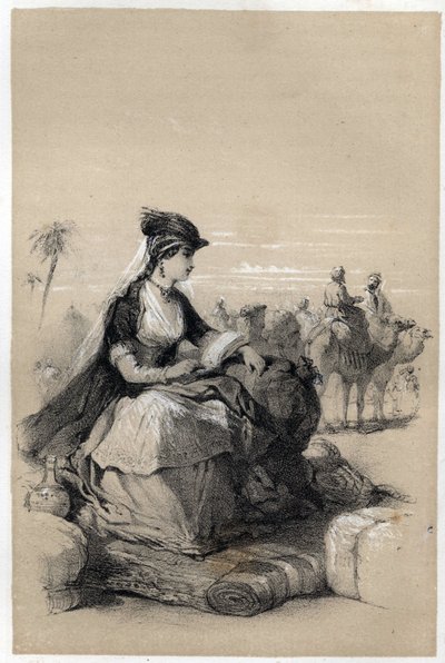 Porträtt av Lady Mary (Marie) Wortley Montagu (Wortley-Montagu) (26 maj 1689 - 21 augusti 1762), brittisk författare. av Jules and Raunheim Hermann David