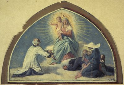 Jungfru Maria överlämnar Jesusbarnet till Sankt Vincent de Paul av Jules Richomme