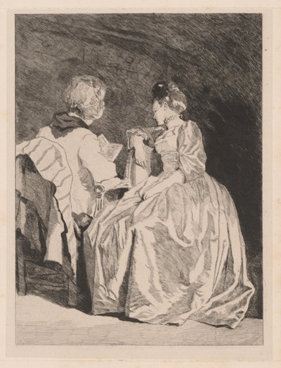 La Lecture (The Reading) av Jules de Goncourt, after Jean Honoré Fragonard