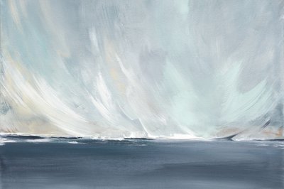 Ett fridfullt havslandskap med virvlande av Julia Contacessi