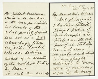 Autografiskt brev av Julia Margaret Cameron