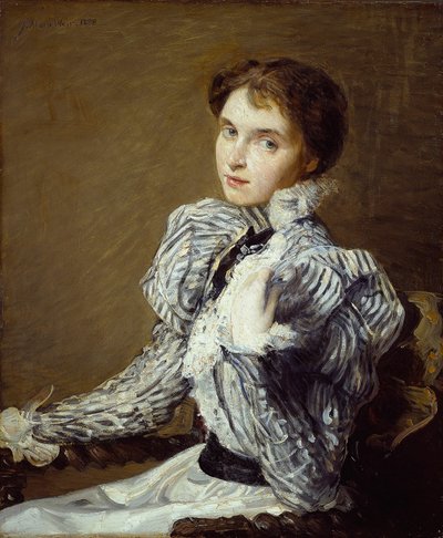 The Grey Bodice, 1898. av Julian Alden Weir