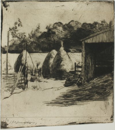 Höstackarna av Julian Alden Weir