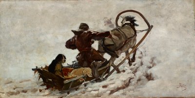 Hundar på jakt, ca 1886 (olja på duk) av Julian Falat