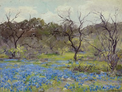 Tidig vår - Bluebonnets och Mesquite av Julian Onderdonk