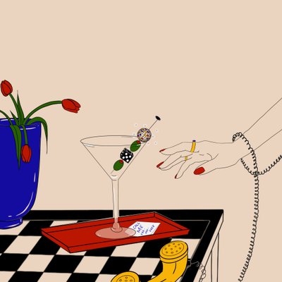 Retro Martini Call av Juliana Kokolari