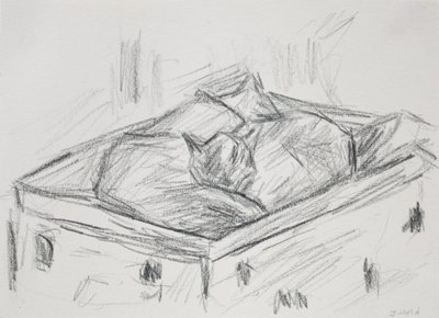 Cats Nestling, 2015 (penna) av Julie Held