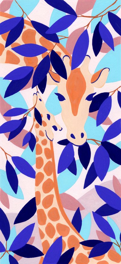 Giraffmamma och giraffunge av Julie Lesouef