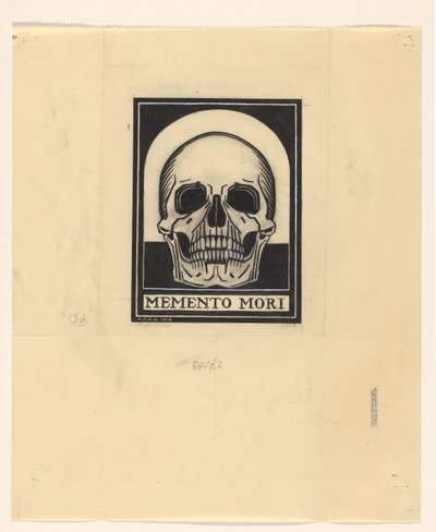 Människoskalle Memento mori (titel på objekt) av Julie de Graag (signed by artist)