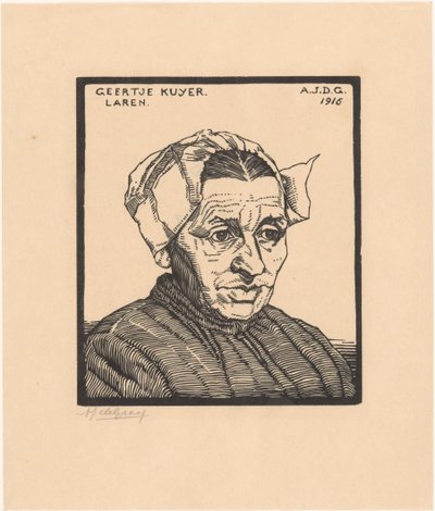 Porträtt av Geertje Kuijer av Julie de Graag (signed by artist)