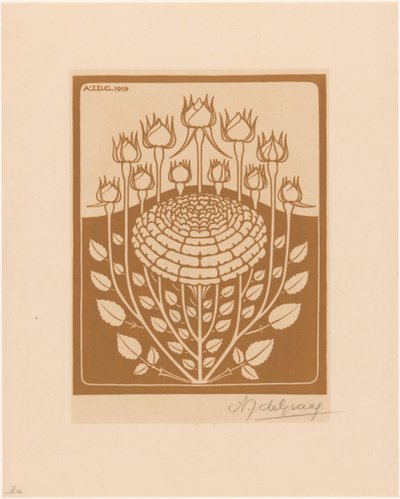 rosenbuske av Julie de Graag (signed by artist)