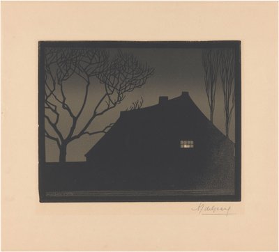 vinterkväll av Julie de Graag (signed by artist)