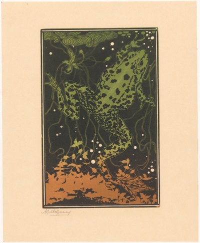 Simmande groda av Julie de Graag (signed by artist)