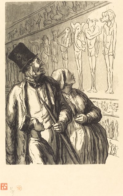 Universell utställning: Egyptiska sektionen av Julien Antoine Peulot after Honoré Daumier