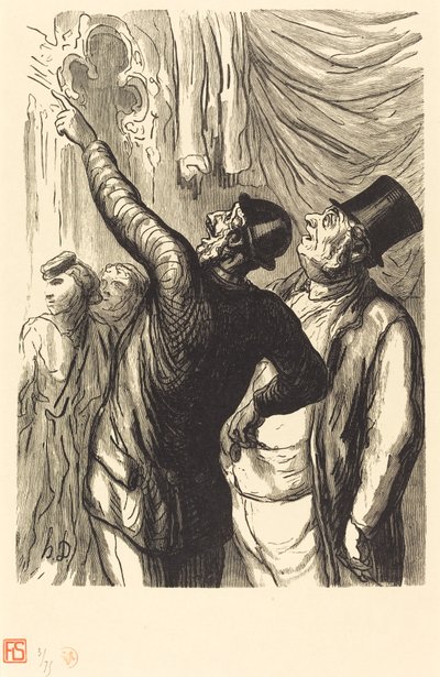 Universell utställning: En riktig cicerone av Julien Antoine Peulot after Honoré Daumier