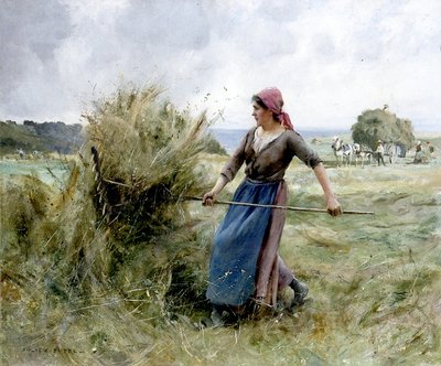 Höslagning (olja på duk) av Julien Dupre