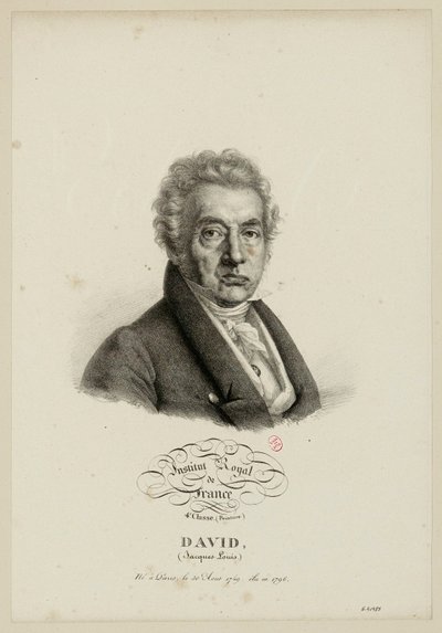 Kungliga institutet i Frankrike, 4:e klassen. (Måleri.) David, (Jacques-Louis.) Född i Paris den 30 augusti 1749, invald 1796. av Julien Leopold Boilly