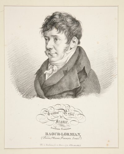 Porträtt av Baour-Lormian (Pierre, Marie, Francois, Louis) av Julien Leopold Boilly
