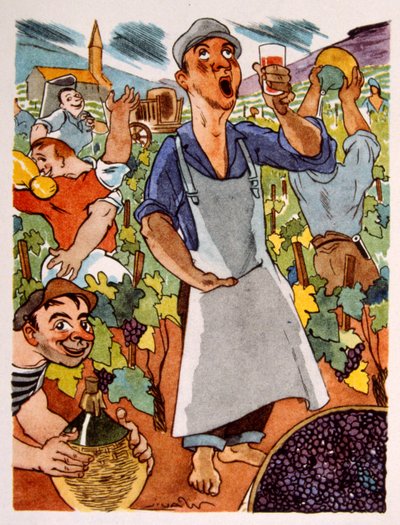 fransk vingård. 1944. Illustration av Julien Pavil av Julien Pavil