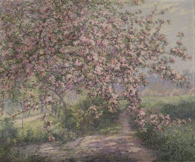 Ett blommande äppelträd (olja på duk) av Juliette Wytsman