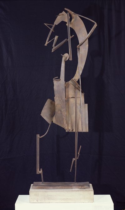 Kvinna som arrangerar sitt hår, 1929-30 (metall) av Julio Gonzalez