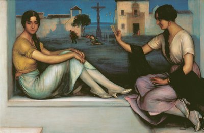 Spådom - Romero de Torres, Julio (1874-1930) - 1922 - Olja på duk - 106x163 - Museo Carmen Thyssen, Malaga av Julio Romero de Torres