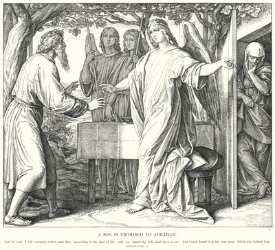 En son utlovas till Abraham (gravyr) av Julius (after) Schnorr von Carolsfeld