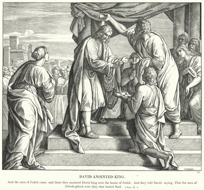 David Ointed King (gravyr) av Julius (after) Schnorr von Carolsfeld