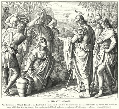 David och Abigail (gravyr) av Julius (after) Schnorr von Carolsfeld