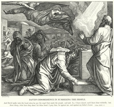 Davids olydnad när det gäller att numrera folket (gravyr) av Julius (after) Schnorr von Carolsfeld