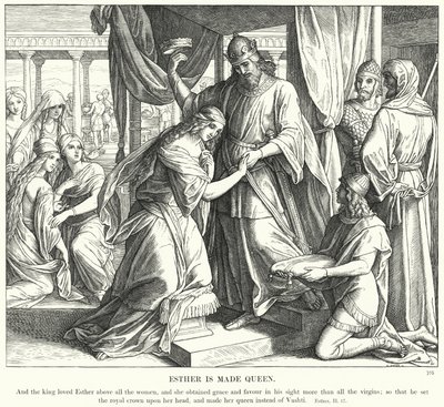 Esther is Made Queen (gravyr) av Julius (after) Schnorr von Carolsfeld