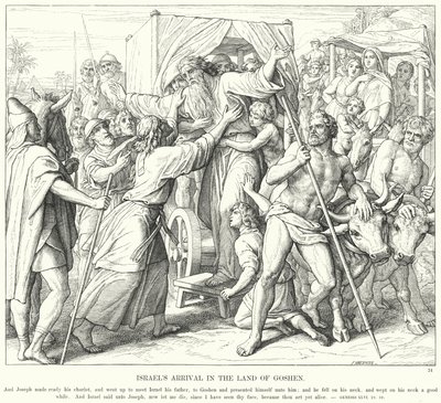 Israels ankomst till landet Gosen (gravyr) av Julius (after) Schnorr von Carolsfeld
