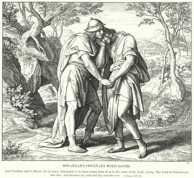 Jonathans förbund med David (gravyr) av Julius (after) Schnorr von Carolsfeld
