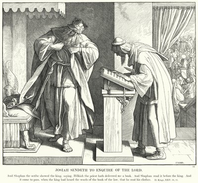 Josiah Sendeth för att fråga Herren (gravyr) av Julius (after) Schnorr von Carolsfeld