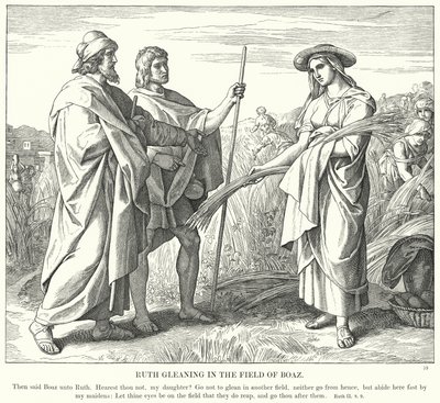 Rut som plockar på Boas fält (gravyr) av Julius (after) Schnorr von Carolsfeld