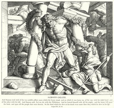 Simsons död (gravyr) av Julius (after) Schnorr von Carolsfeld