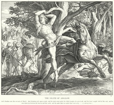 Absaloms död (gravyr) av Julius (after) Schnorr von Carolsfeld
