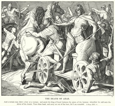Ahabs död (gravyr) av Julius (after) Schnorr von Carolsfeld