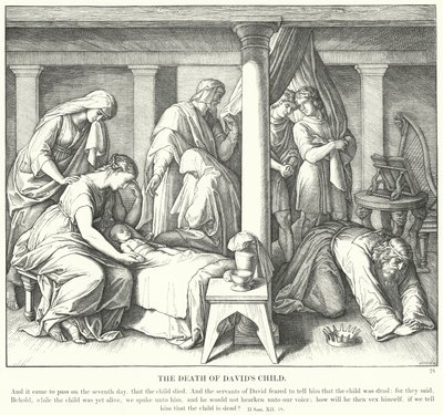 Davids barns död (gravyr) av Julius (after) Schnorr von Carolsfeld