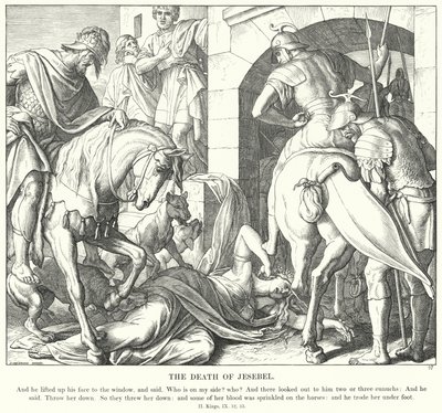 Jesebels död (gravyr) av Julius (after) Schnorr von Carolsfeld