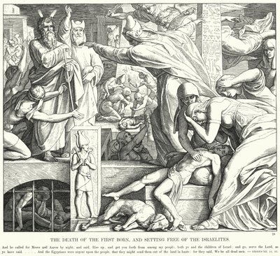 Den förstföddes död och israeliternas befrielse (gravyr) av Julius (after) Schnorr von Carolsfeld