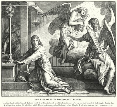 Elis fall är förutsagt för Samuel (gravyr) av Julius (after) Schnorr von Carolsfeld