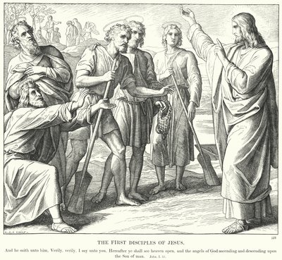 Jesu första lärjungar (gravyr) av Julius (after) Schnorr von Carolsfeld