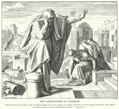 Jeremias klagosånger (gravyr) av Julius (after) Schnorr von Carolsfeld