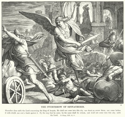 Störtandet av Sanherib (gravyr) av Julius (after) Schnorr von Carolsfeld